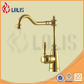 single lever gld plated brass kitchen mixer